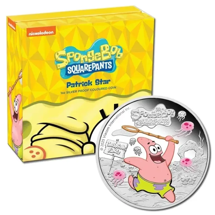 2025 Tuvalu SpongeBob Patrick Star 1oz Silver Proof Coloured