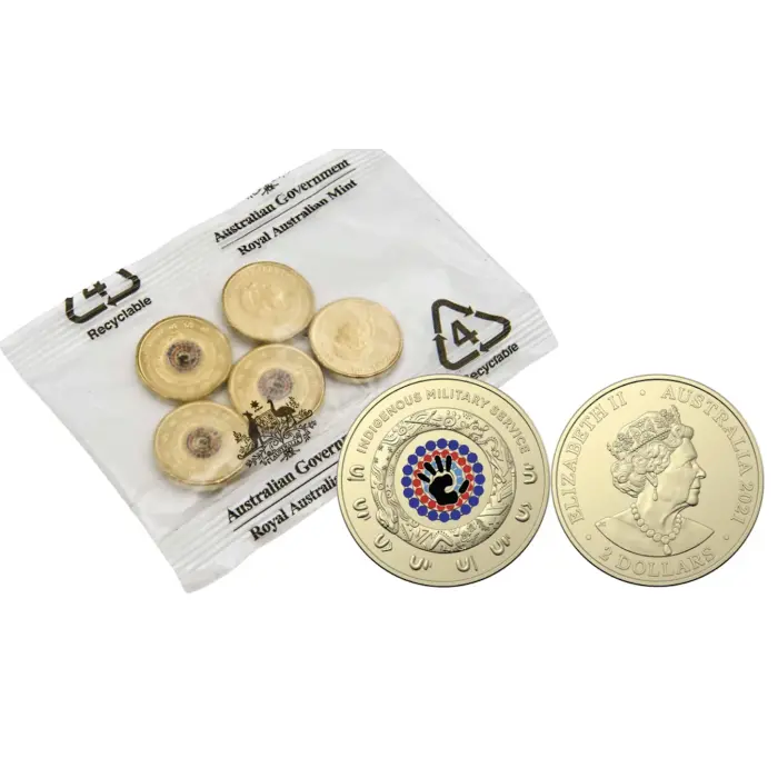 2021 $2  Indigenous Military RAM Bag of 5  uncirculated coins