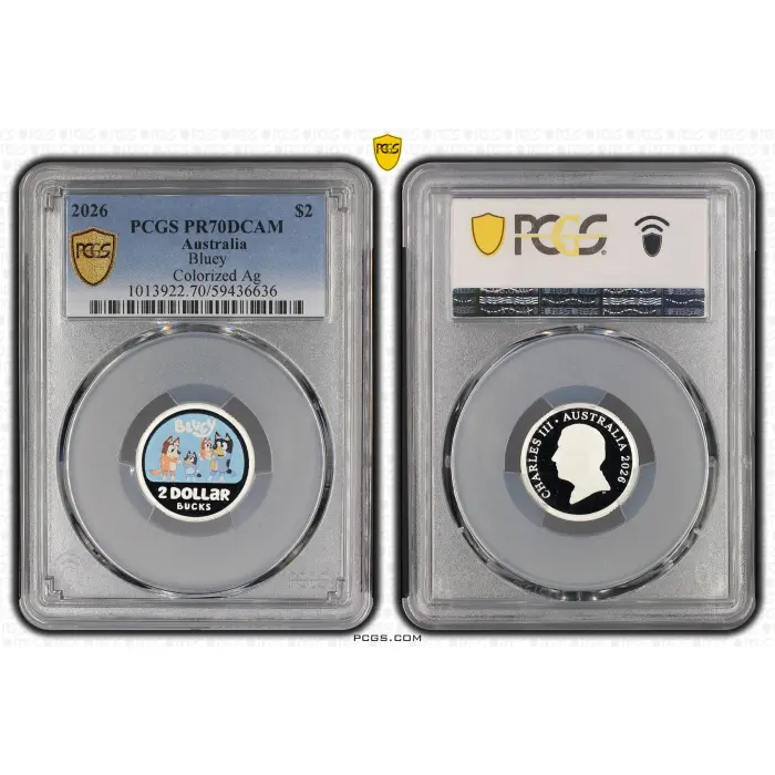 2026 Bluey $2 Silver Proof Coin PCGS PR70DCAM Top Pop