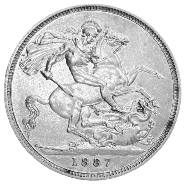 ENGLISH 1887 Victoria Crown (S3921) gVF/aEF