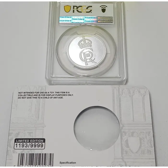 Charles III 2023 Coronation Colour Silver Platted Proof Like (PL) Medallion PCGS