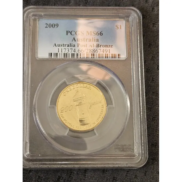 2009 $1 AUSTRALIA POST AL-BRONZE – PCGS MS66 A scarce 2009 Australia Post