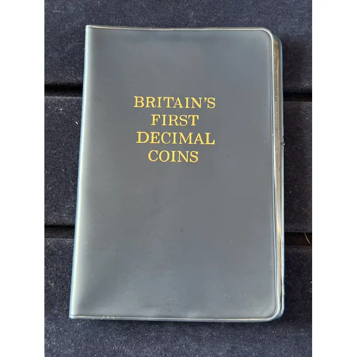 Britain first decimal coins blue folder