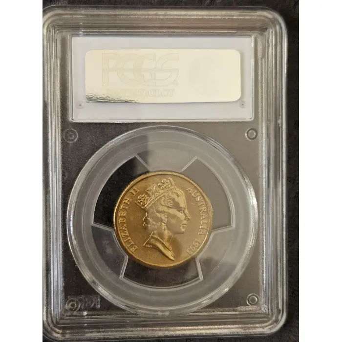 1993-C LANDCARE $1 – PCGS MS67 A high-grade 1993 Canberra C-mintmark Landcare $1