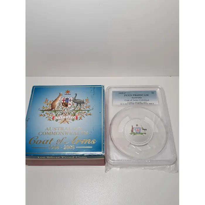 2008-P 1908-2008 Australian Commonwealth Coat of Arms PCGS PR 69DCAM