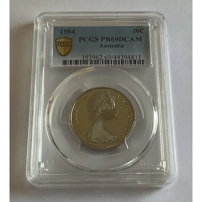 1984 AUSTRALIA TWENTY CENT PLATYPUS PROOF COIN - PCGS PR69DCAM