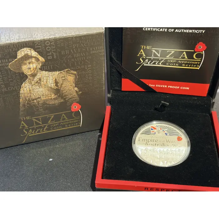 2014 2015 2016 and 2017 The Anzac Spirit 100th Ann  Coin Series with poppy