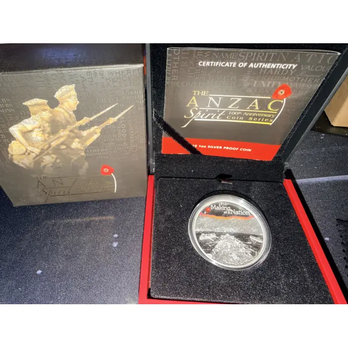 2014 2015 2016 and 2017 The Anzac Spirit 100th Ann  Coin Series with poppy