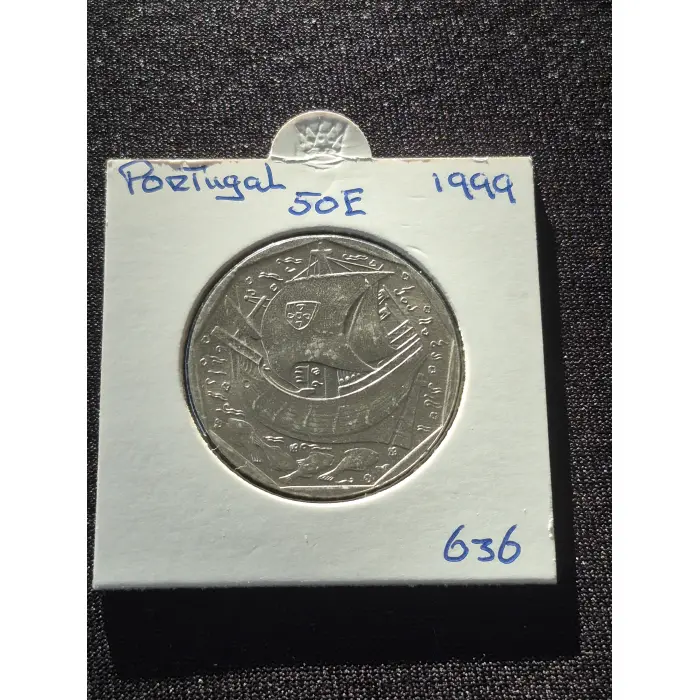 1999 Portugal 50 Escudos Caravel Coin – Brilliant Uncirculated 