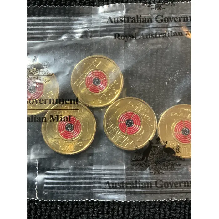 2018 100 Years of Armistice $2 unc RAM bag of 5