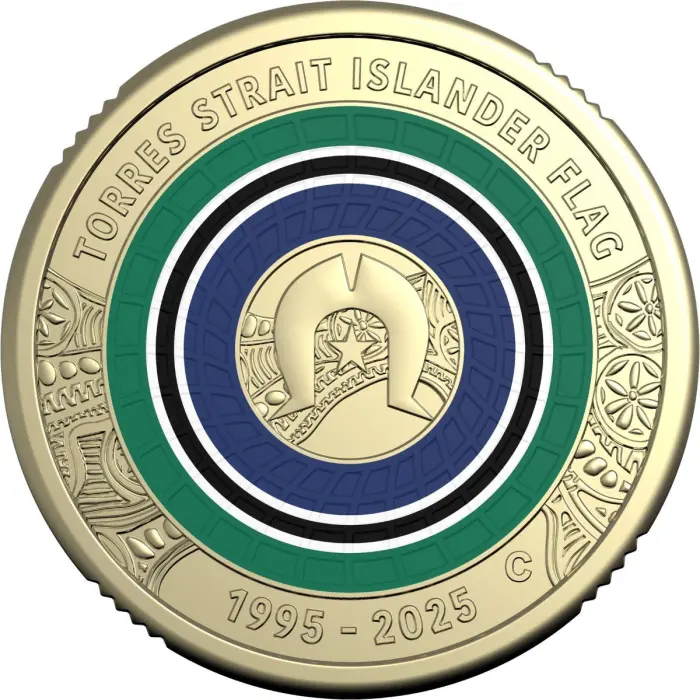 2025-C $2 TORRES STRAIT ISLANDER FLAG 30TH ANNIVERSARY COIN IN CARD