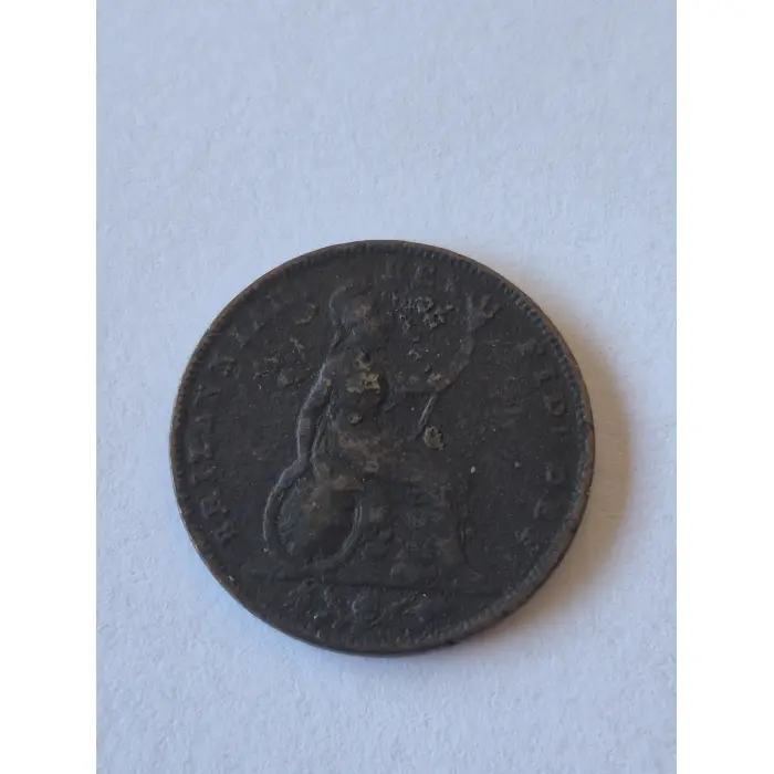 1829 King George IV British Copper Coin – Antique Britannia Farthing