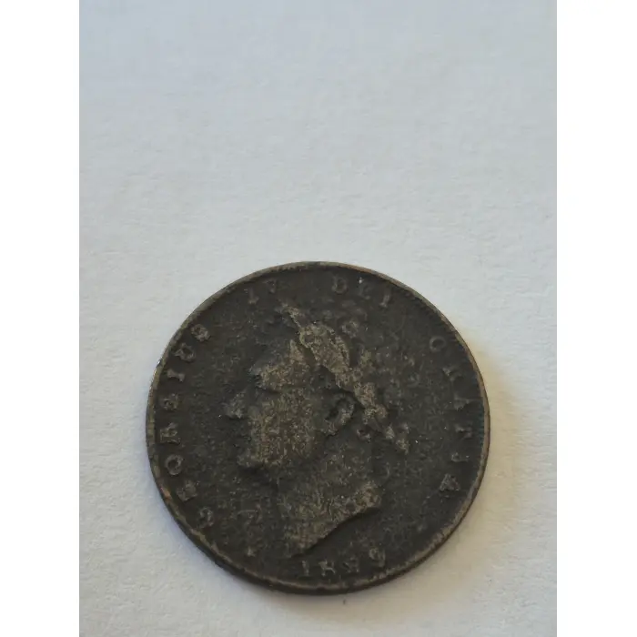 1829 King George IV British Copper Coin – Antique Britannia Farthing