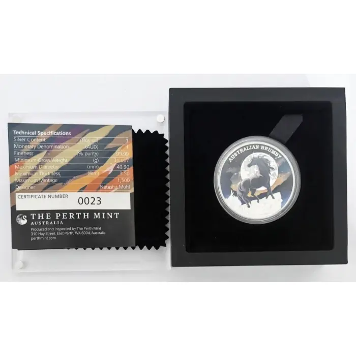 Australian Brumby 1oz Silver Colour Coins  2026  Perth Mint COA 23/1500