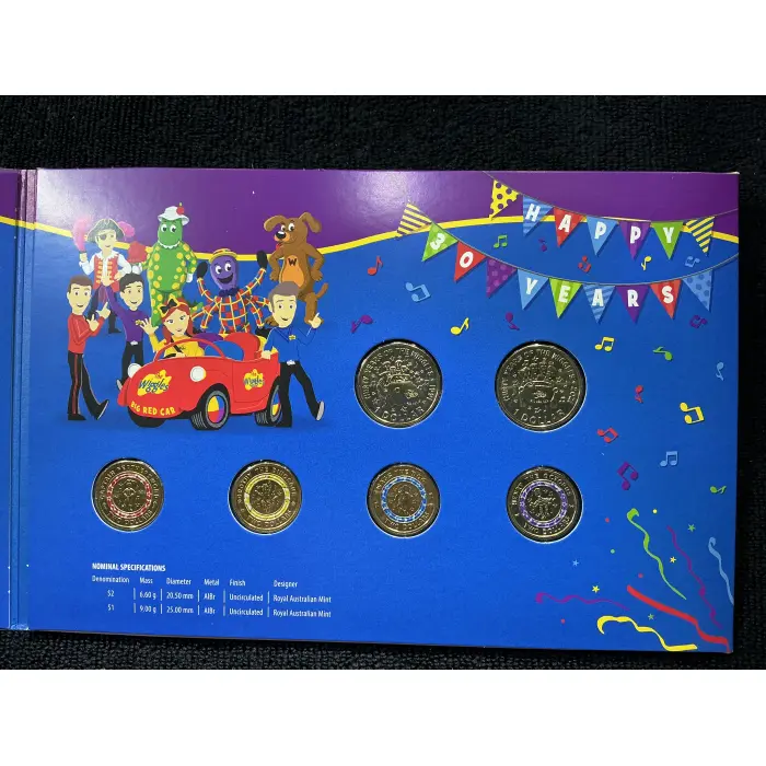 30 Years of Wiggles 6 coins unc set. 
