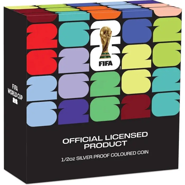 2026 FIFA World Cup 1/2oz Silver Proof Coin Australia Kangaroo Perth Mint 5000
