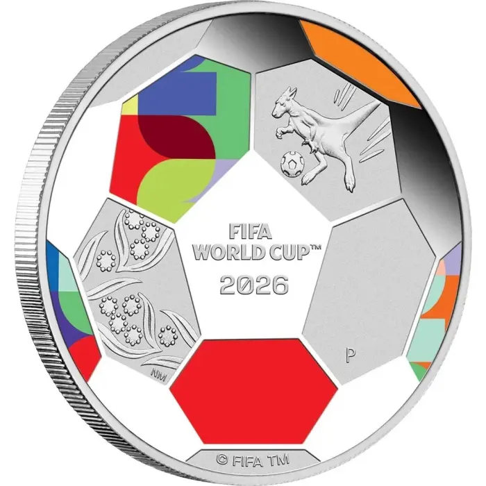 2026 FIFA World Cup 1/2oz Silver Proof Coin Australia Kangaroo Perth Mint 5000