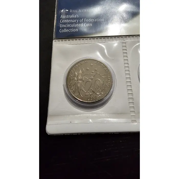 2001 Coins of South Australia Centenary of Federation Uncirculated 2 Coin Set