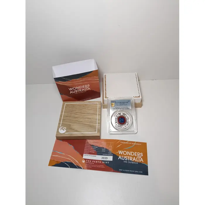 2026 Wonders of Australia The outback 1oz Silver Proof Opal Coin PCGS PR70 DCAM 