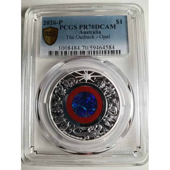 2026 Wonders of Australia The outback 1oz Silver Proof Opal Coin PCGS PR70 DCAM 
