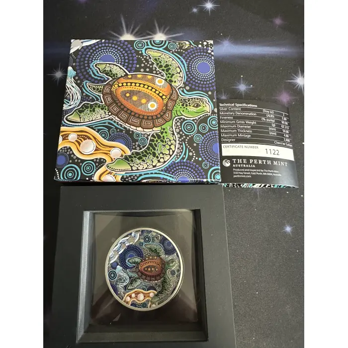 2026 2oz Turtle ANTIQUE COLORED COIN