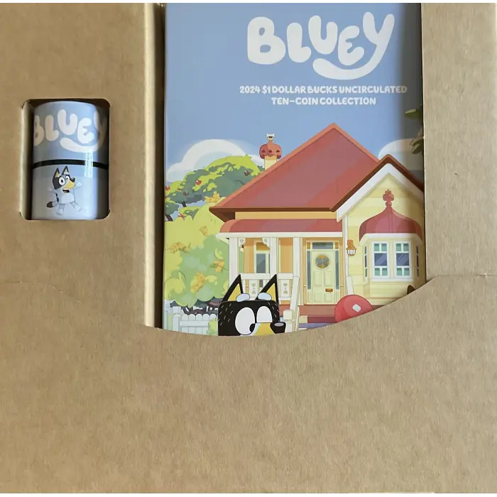2024 BLUEY $1 DOLLARBUCKS 10-COIN TUBE & PRESENTATION FOLDER (UNOPENED)