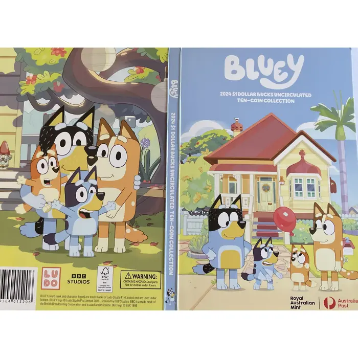 2024 BLUEY $1 DOLLARBUCKS 10-COIN TUBE & PRESENTATION FOLDER (UNOPENED)
