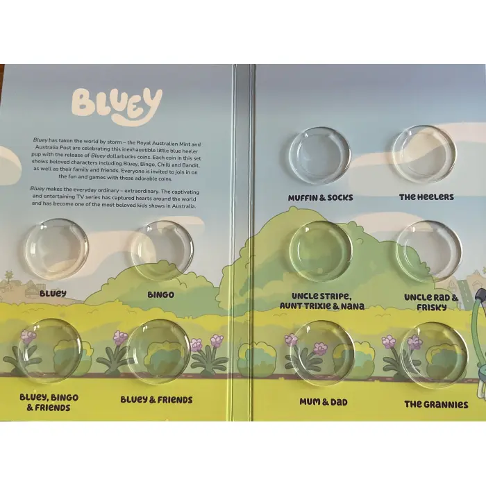 2024 BLUEY $1 DOLLARBUCKS 10-COIN TUBE & PRESENTATION FOLDER (UNOPENED)