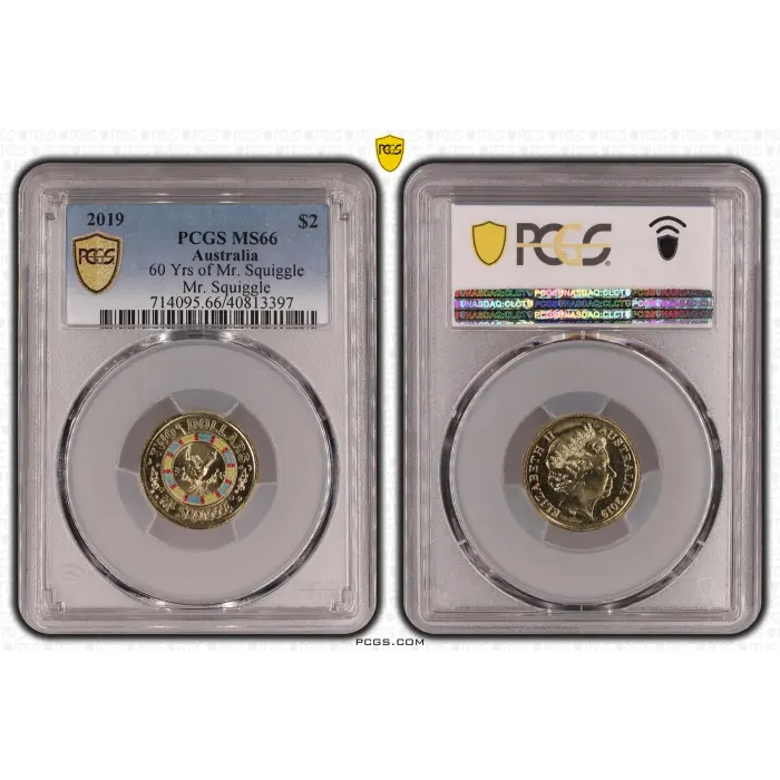 2019 AUSTRALIAN $2 – MR SQUIGGLE – PCGS MS66 