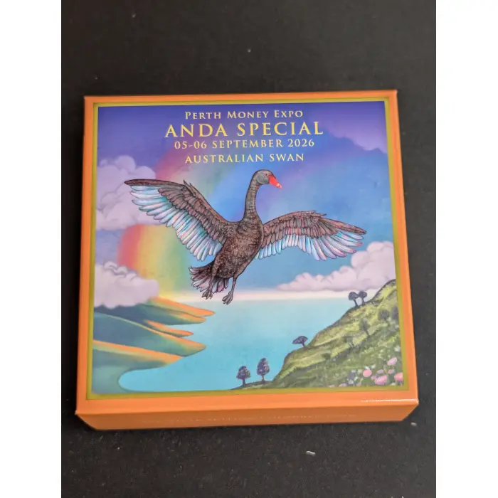 2026 ANDA Perth coloured swan 1oz silver proof