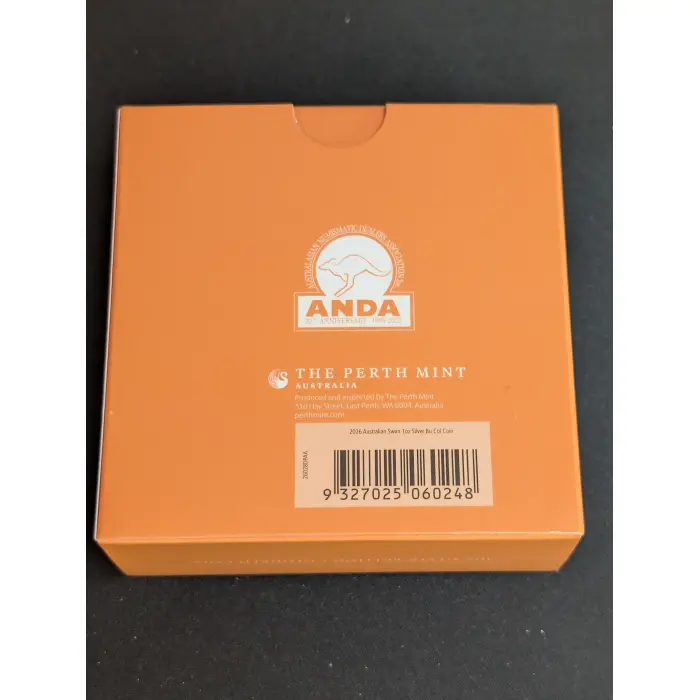 2026 ANDA Perth coloured swan 1oz silver proof