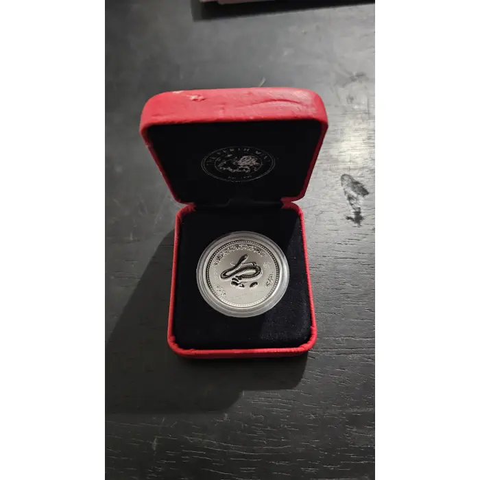 2001 Perth Mint Australian Lunar Series I - Year of the Snake 1/2 oz Silver Proo