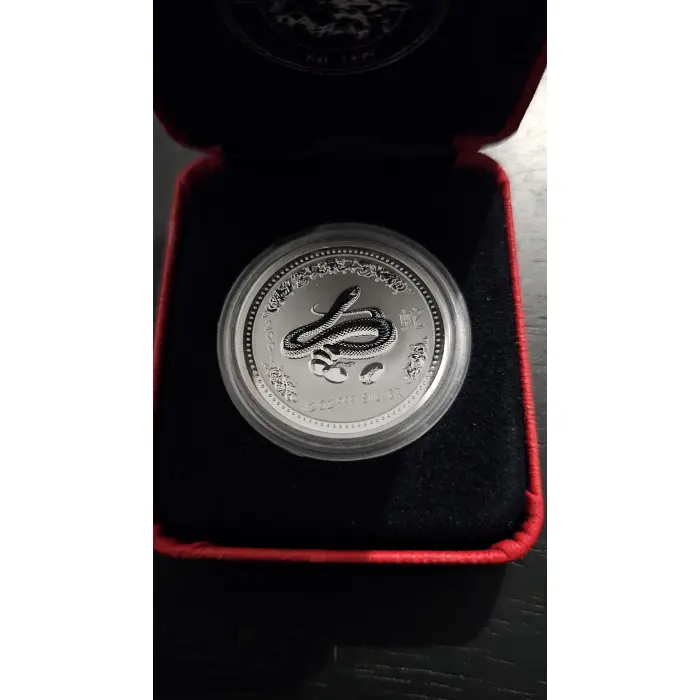 2001 Perth Mint Australian Lunar Series I - Year of the Snake 1/2 oz Silver Proo