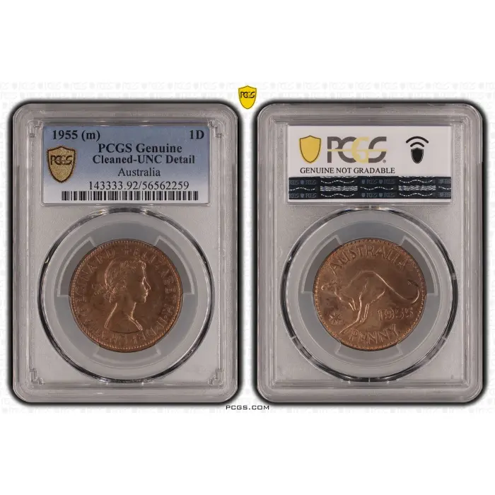 1955  M  AUSTRALIAN PENNY – PCGS UNC DETAILS