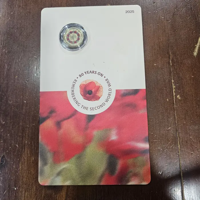 2025 $2 C MINTMARK COLOURED POPPIE WREATH