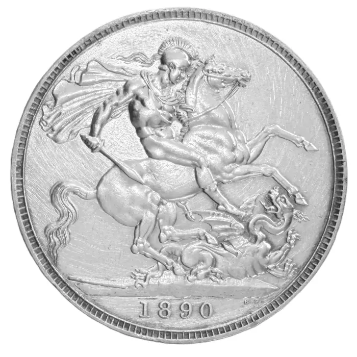 ENGLISH 1890 Victoria crown (S3921) aEF