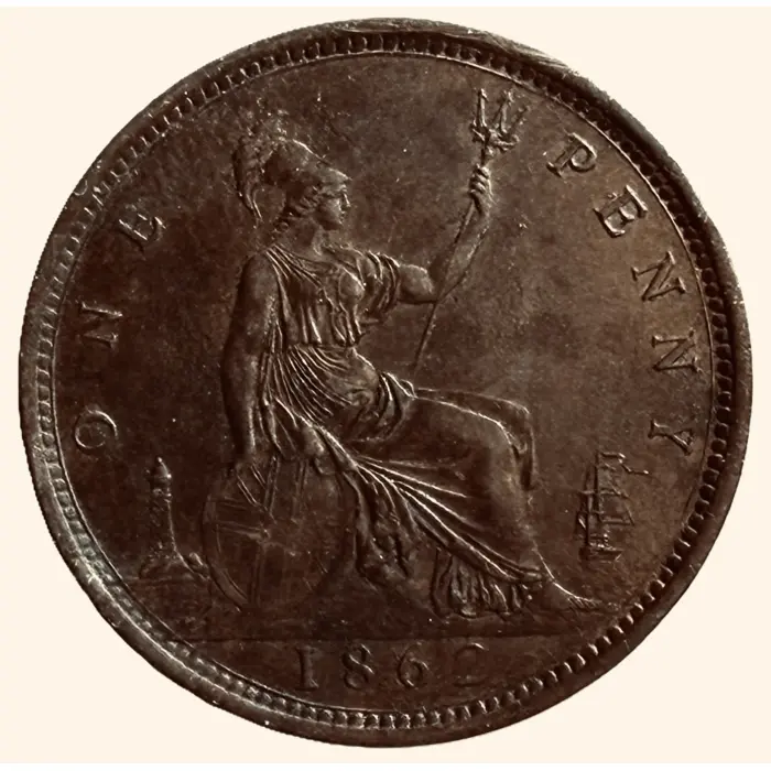 ENGLISH 1862 Victoria penny type 6G (S3954) EF