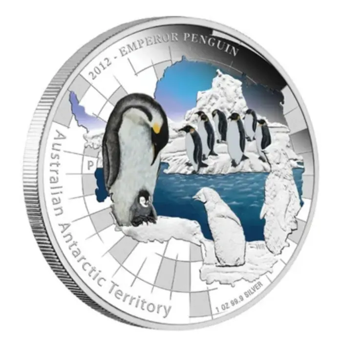 2012 Australian Antarctic Territory Emperor Penguin 1oz Silver Proof Coin