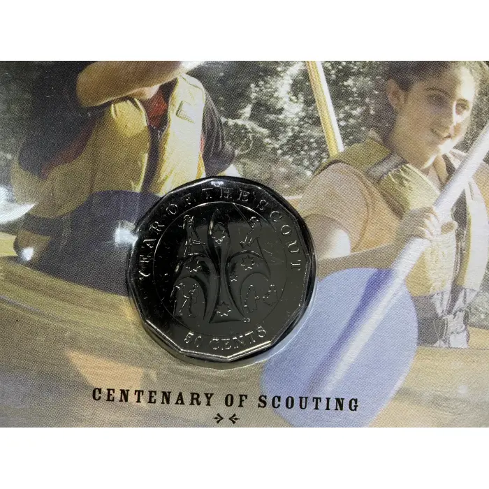 2008 Centenary of Scouting, coin and stamp pnc