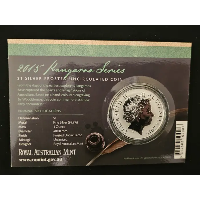 2015 $1 Silver Frosted Uncirculated Coin (Explorers' First Sightings)