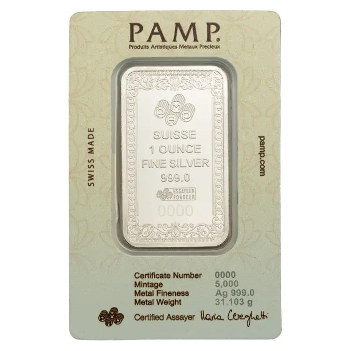 2026 PAMP Suisse Moses & Batya 1oz Silver Bar Limited 5000 Mintage