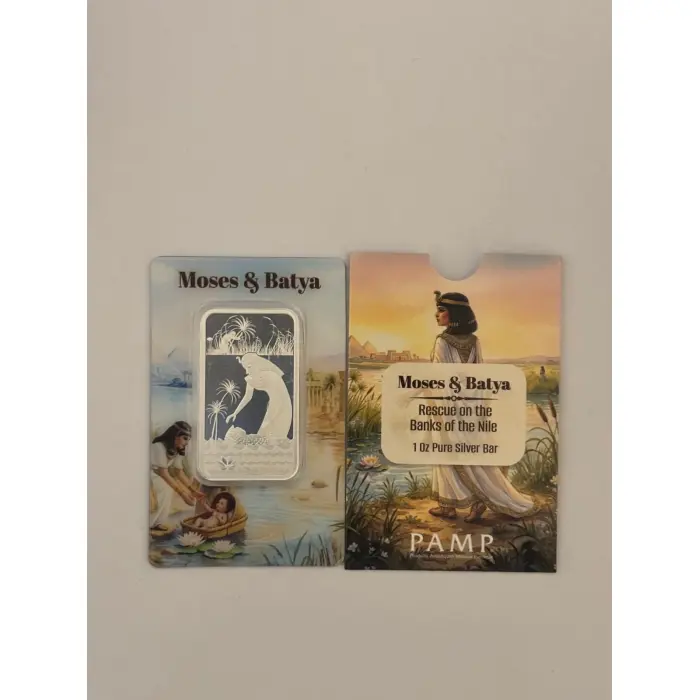 2026 PAMP Suisse Moses & Batya 1oz Silver Bar Limited 5000 Mintage