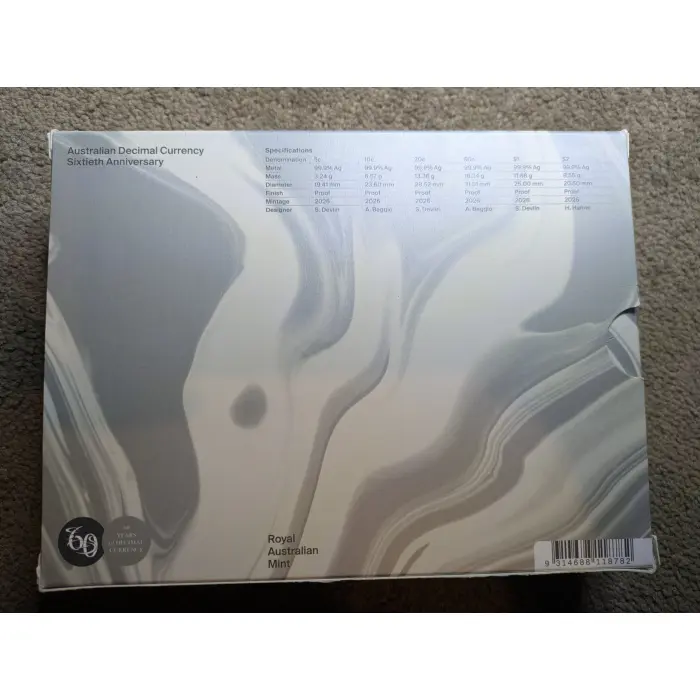 2026 Six-Coin Silver Proof Year Set – 60th Anniversary of Decimal