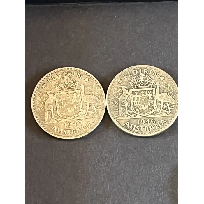 14 Florins set 50% Silver 