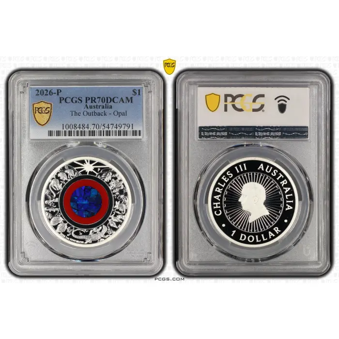 2026 $1 The Outback Opal Silver Proof Coin Graded PCGS PR70DCAM - Top Pop