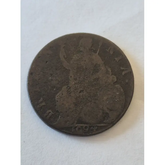 ​1694 William & Mary Copper Halfpenny – Rare Key Date Coin