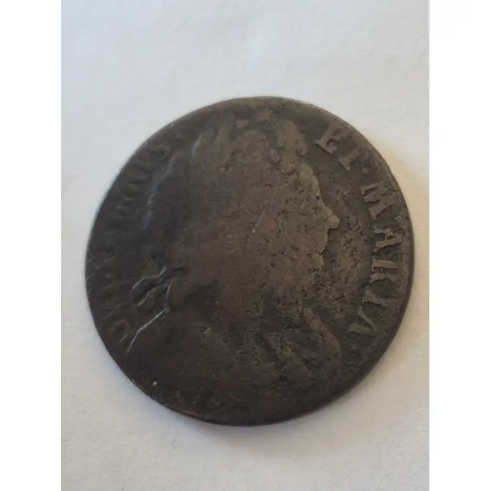 ​1694 William & Mary Copper Halfpenny – Rare Key Date Coin