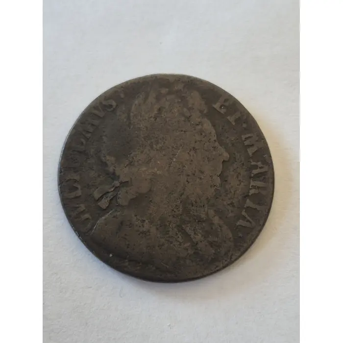 ​1694 William & Mary Copper Halfpenny – Rare Key Date Coin