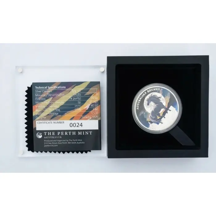  Australian Brumby 1oz Silver Colour Coins  2026  Perth Mint COA 24/1500