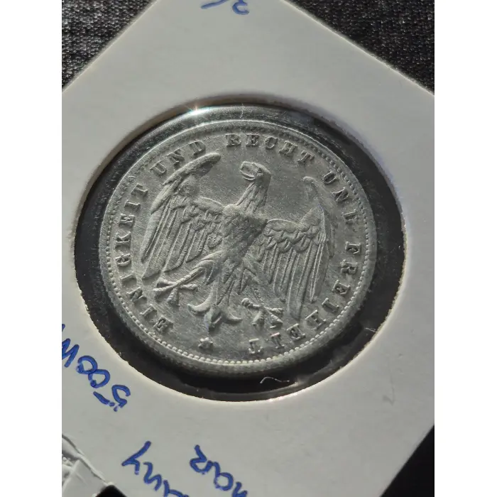 1923 Germany 500 Mark – Weimar Republic Historic Coin